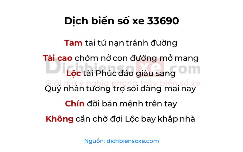 Dịch thơ biển số 33690