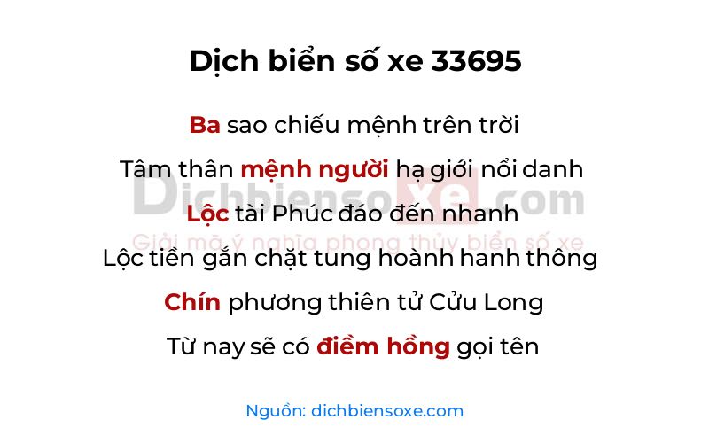 Dịch thơ biển số 33695