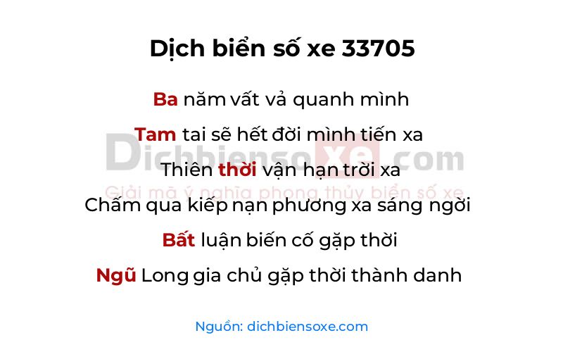 Dịch thơ biển số 33705