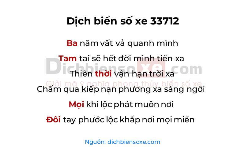 Dịch thơ biển số 33712