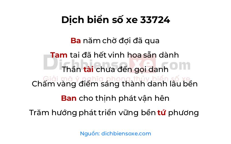 Dịch thơ biển số 33724