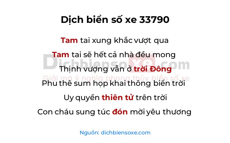 Dịch thơ biển số 33790