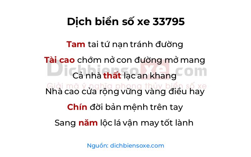 Dịch thơ biển số 33795