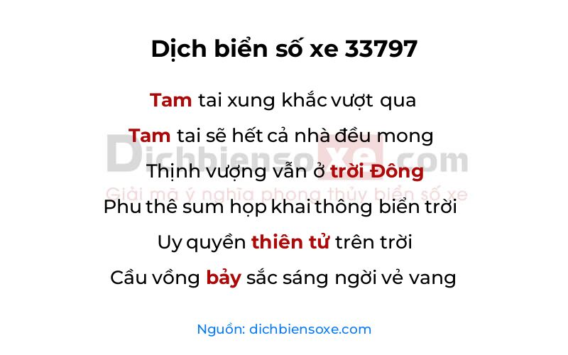 Dịch thơ biển số 33797