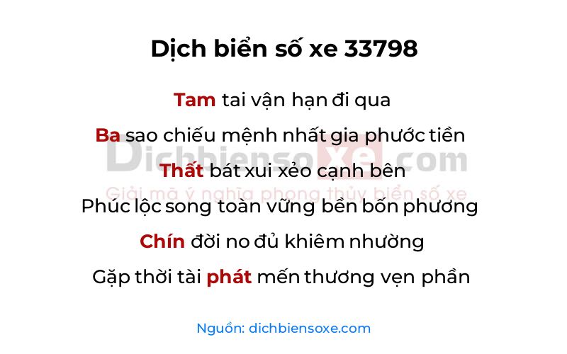 Dịch thơ biển số 33798