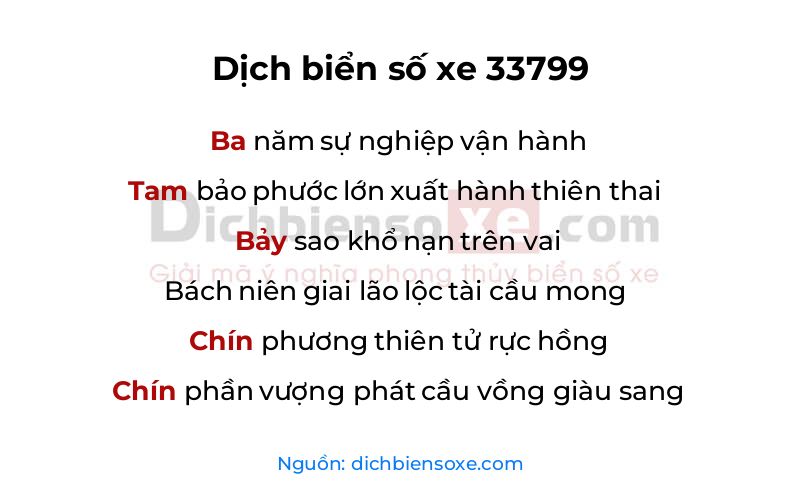 Dịch thơ biển số 33799
