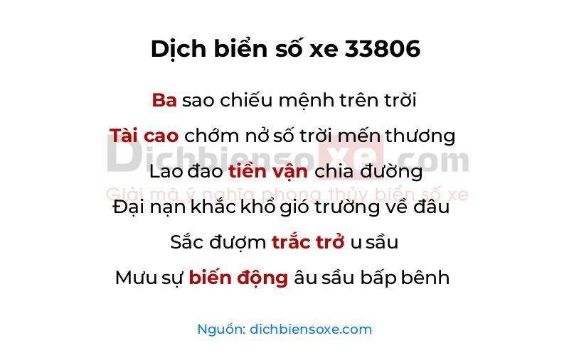 Dịch thơ biển số 33806