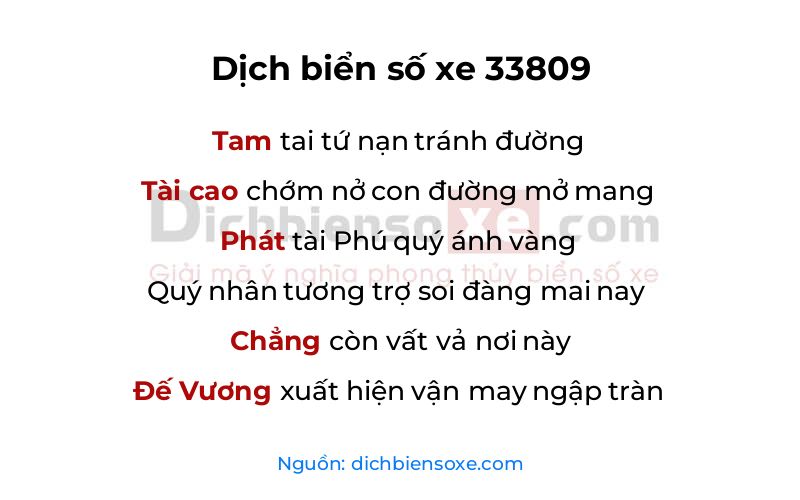 Dịch thơ biển số 33809