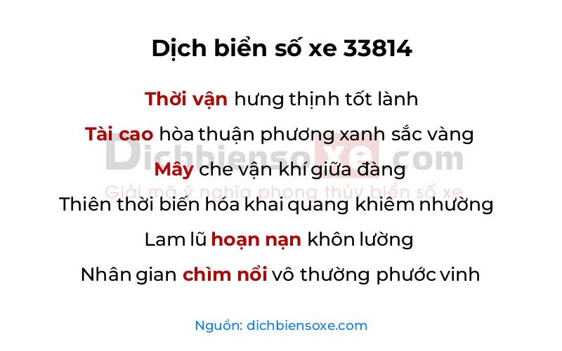 Dịch thơ biển số 33814