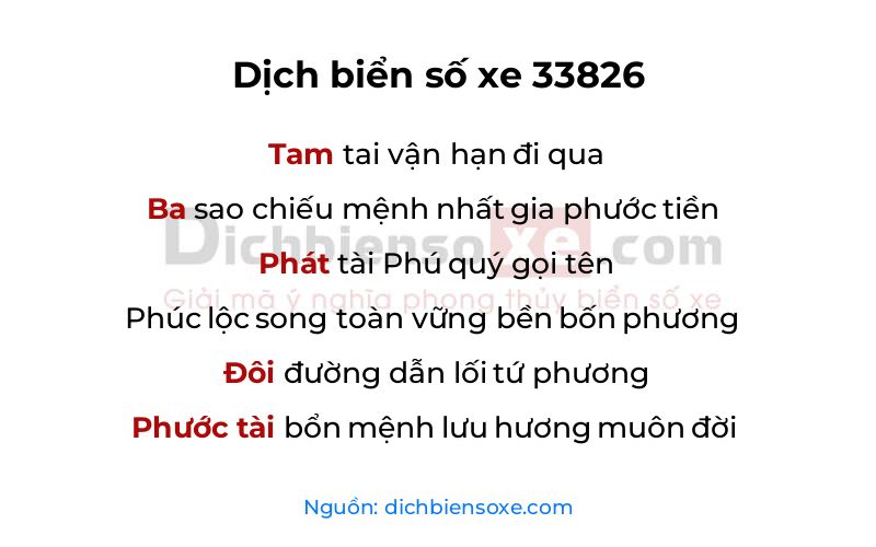 Dịch thơ biển số 33826