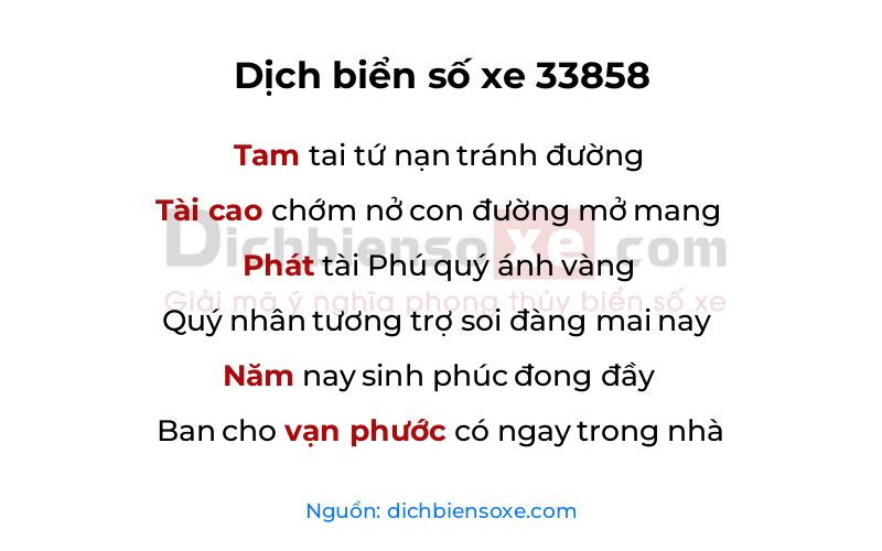 Dịch thơ biển số 33858