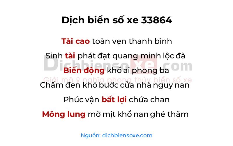 Dịch thơ biển số 33864