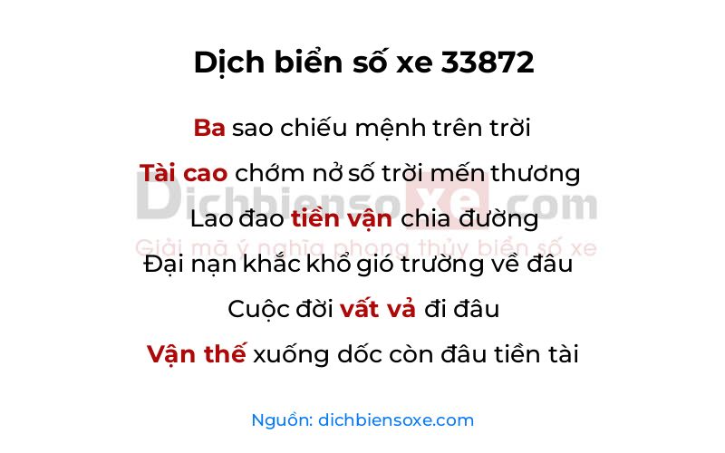 Dịch thơ biển số 33872
