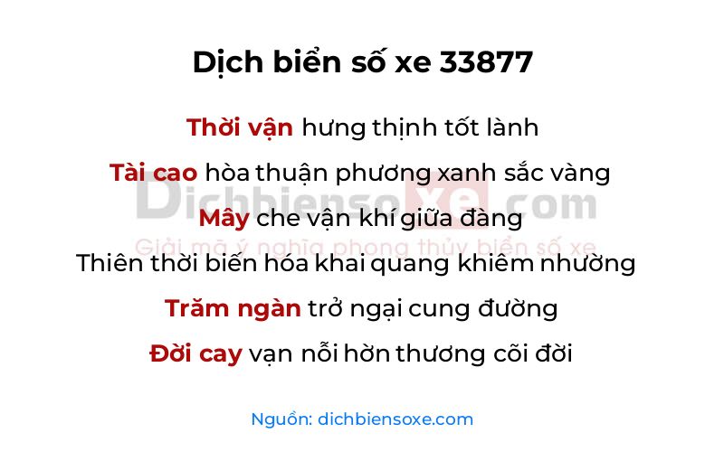 Dịch thơ biển số 33877