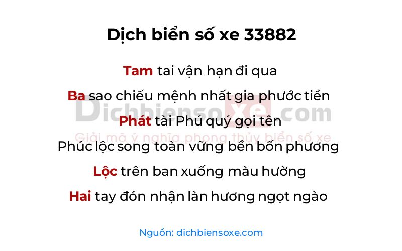 Dịch thơ biển số 33882