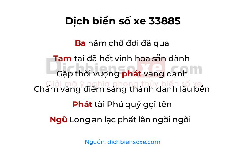 Dịch thơ biển số 33885