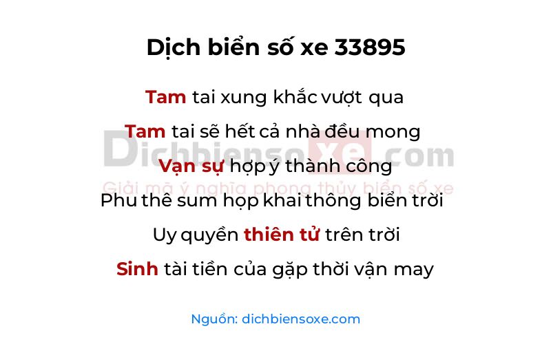 Dịch thơ biển số 33895