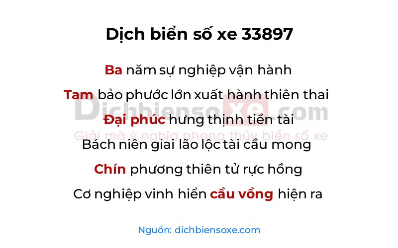 Dịch thơ biển số 33897