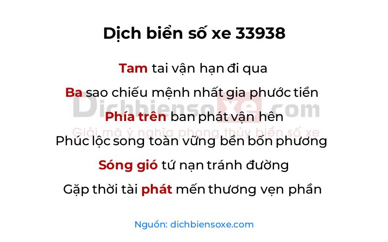 Dịch thơ biển số 33938