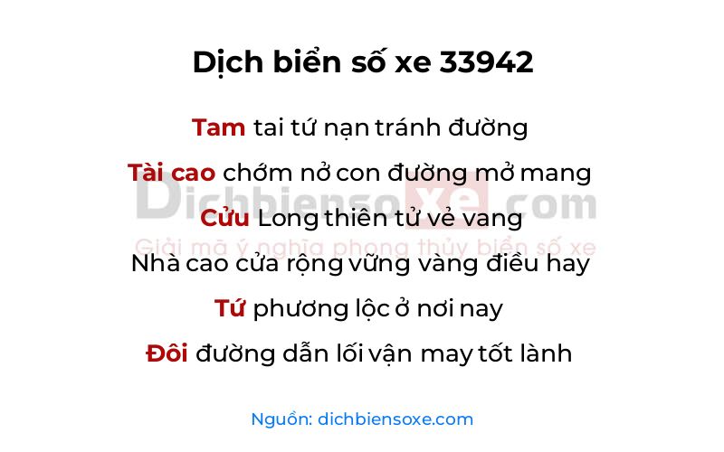Dịch thơ biển số 33942
