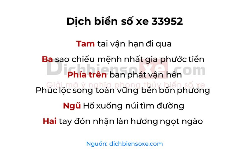 Dịch thơ biển số 33952