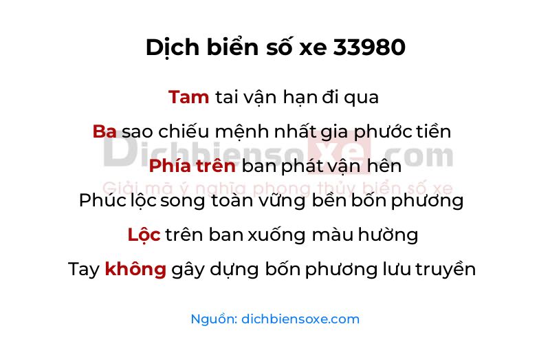 Dịch thơ biển số 33980