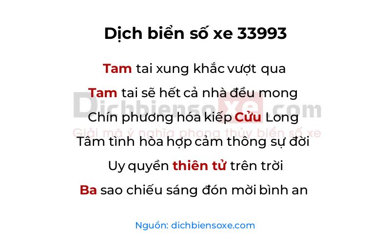 Dịch thơ biển số 33993