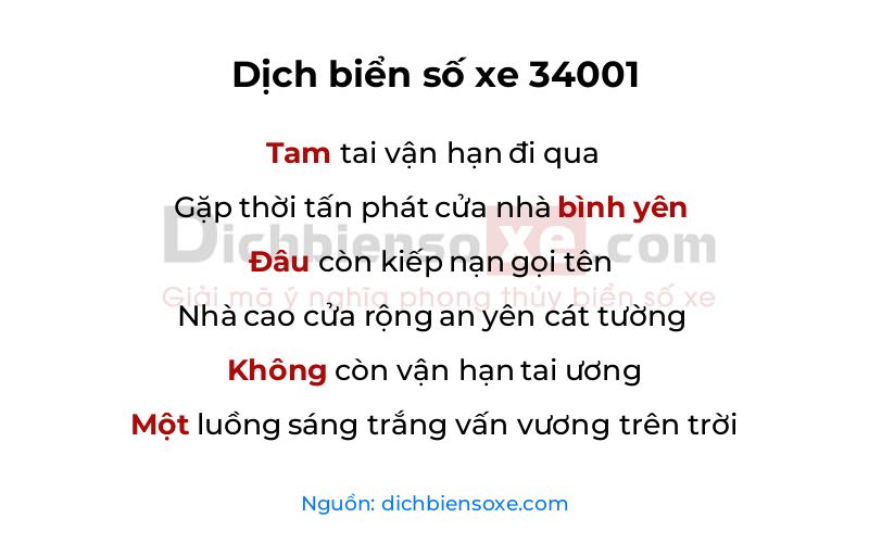 Dịch thơ biển số 34001