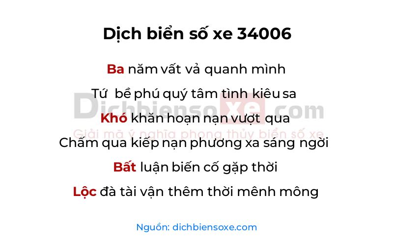 Dịch thơ biển số 34006