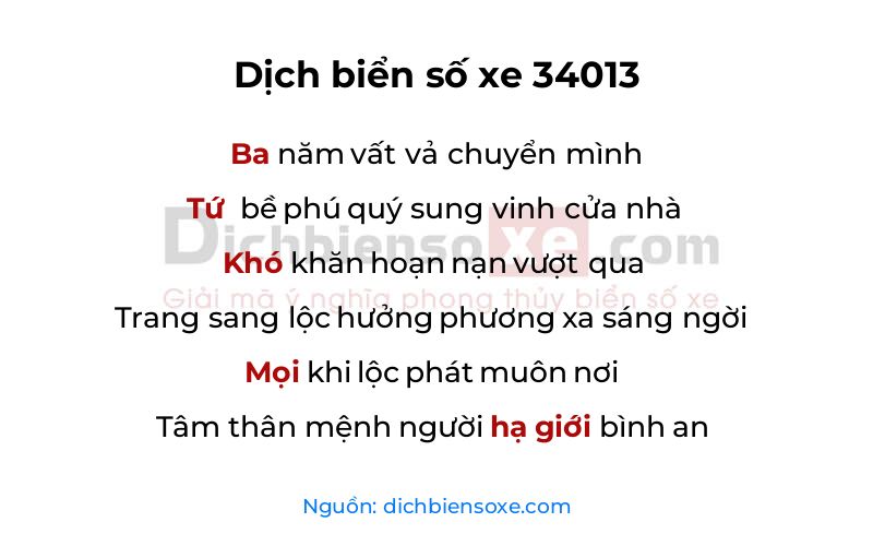 Dịch thơ biển số 34013