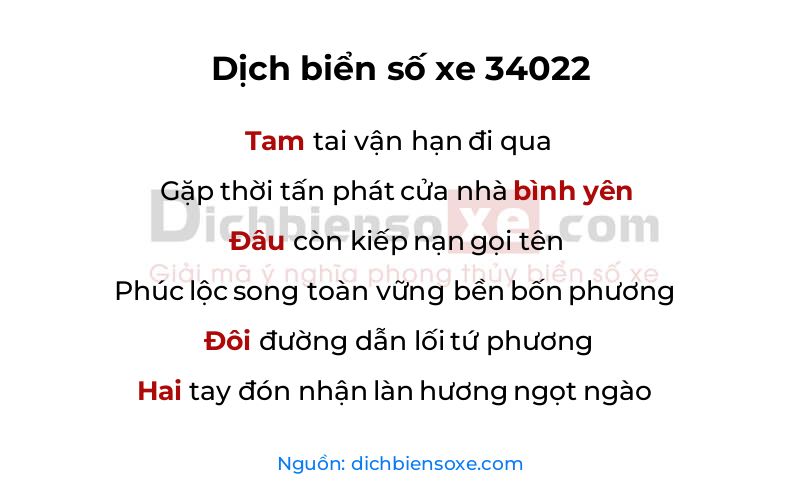 Dịch thơ biển số 34022