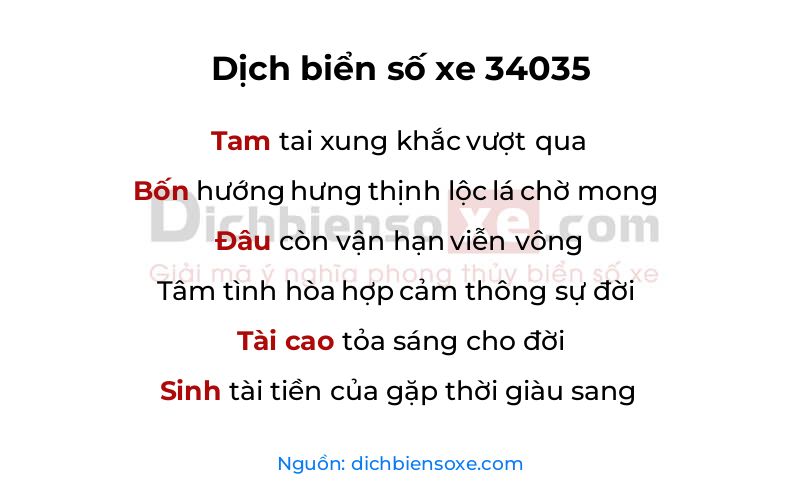 Dịch thơ biển số 34035