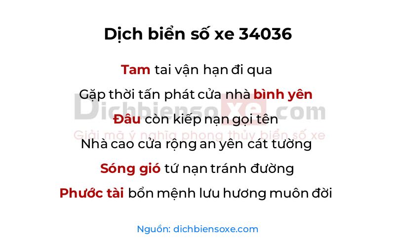 Dịch thơ biển số 34036