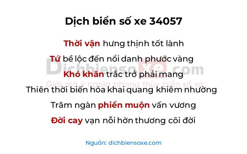 Dịch thơ biển số 34057