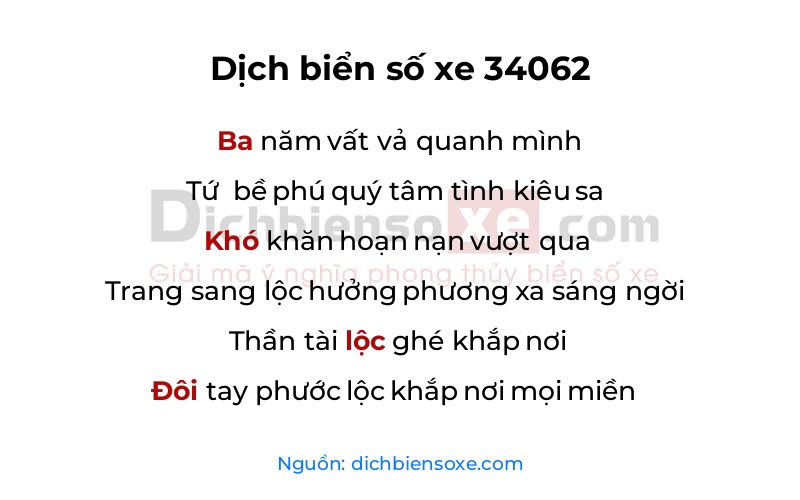 Dịch thơ biển số 34062