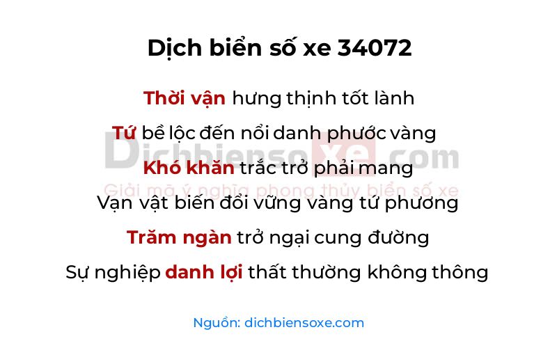 Dịch thơ biển số 34072