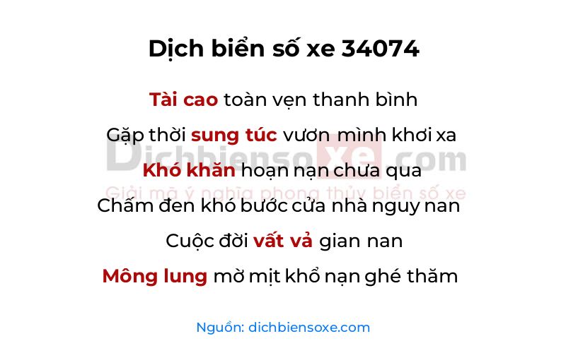 Dịch thơ biển số 34074