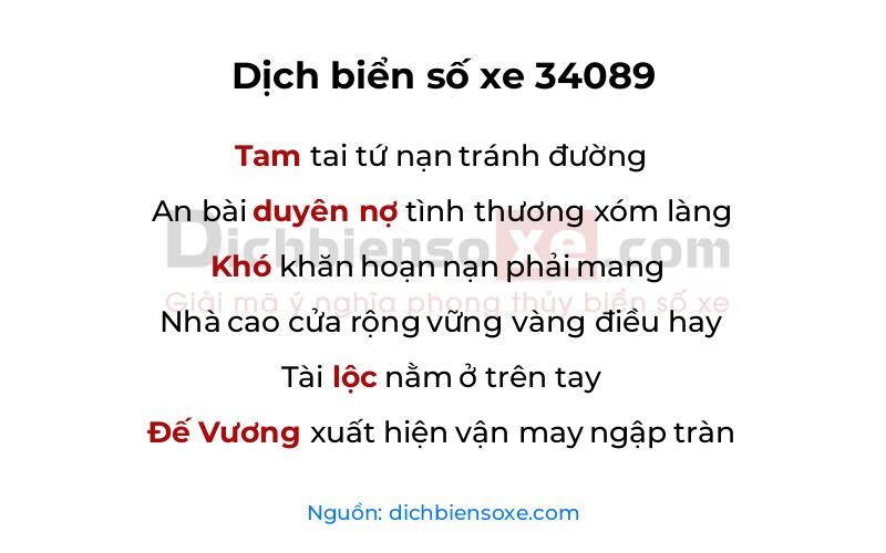 Dịch thơ biển số 34089