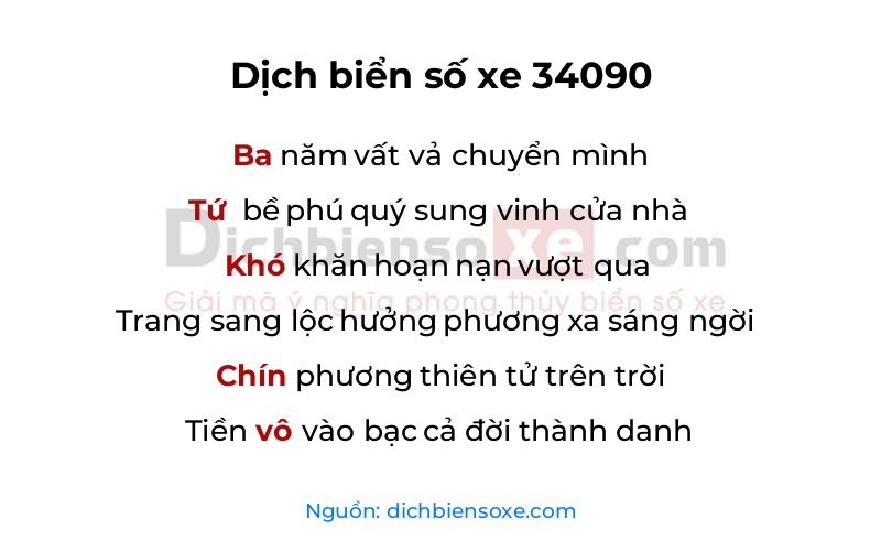 Dịch thơ biển số 34090