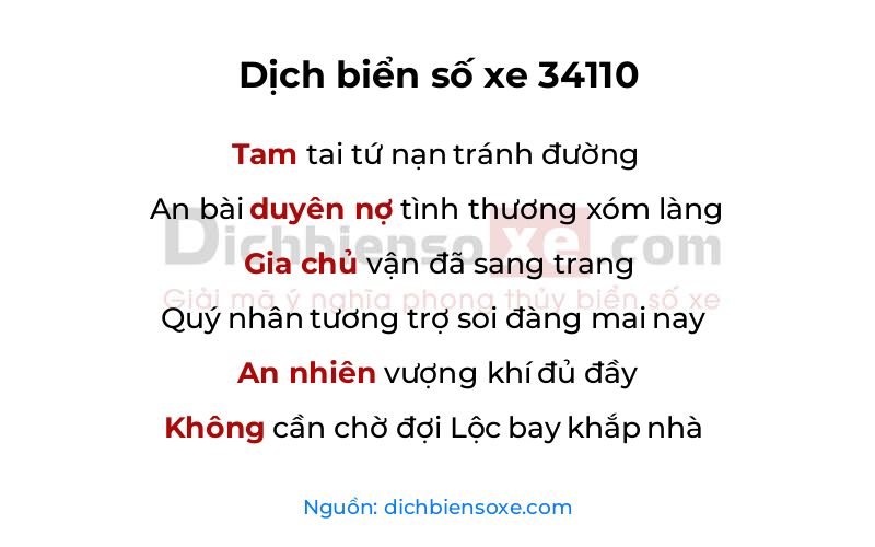 Dịch thơ biển số 34110