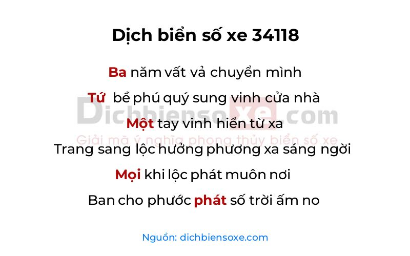 Dịch thơ biển số 34118