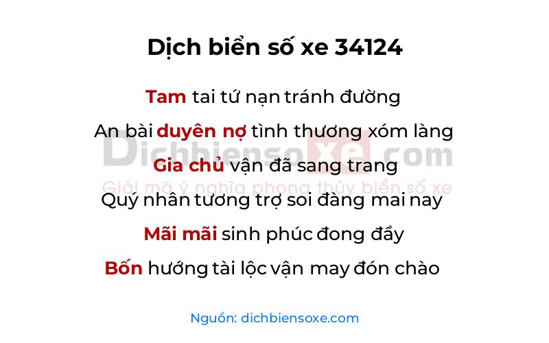 Dịch thơ biển số 34124