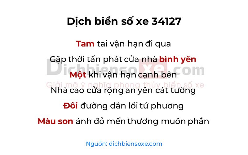 Dịch thơ biển số 34127