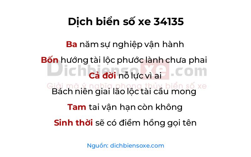 Dịch thơ biển số 34135