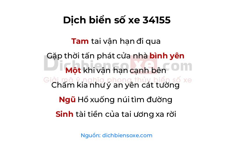 Dịch thơ biển số 34155