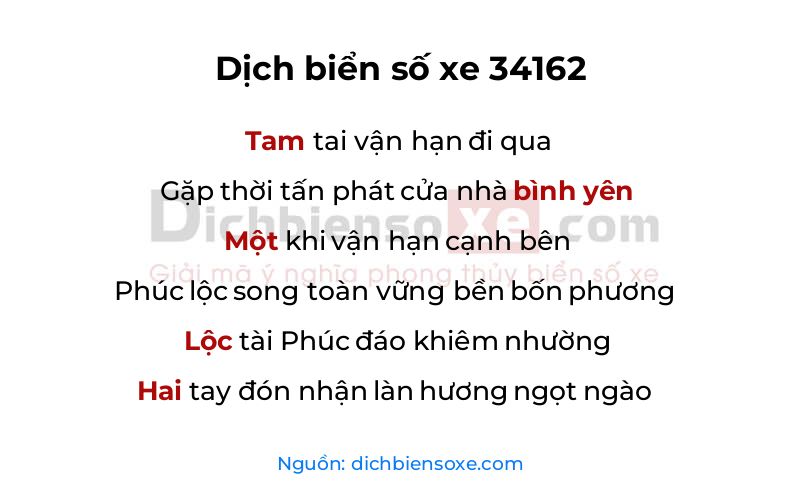 Dịch thơ biển số 34162