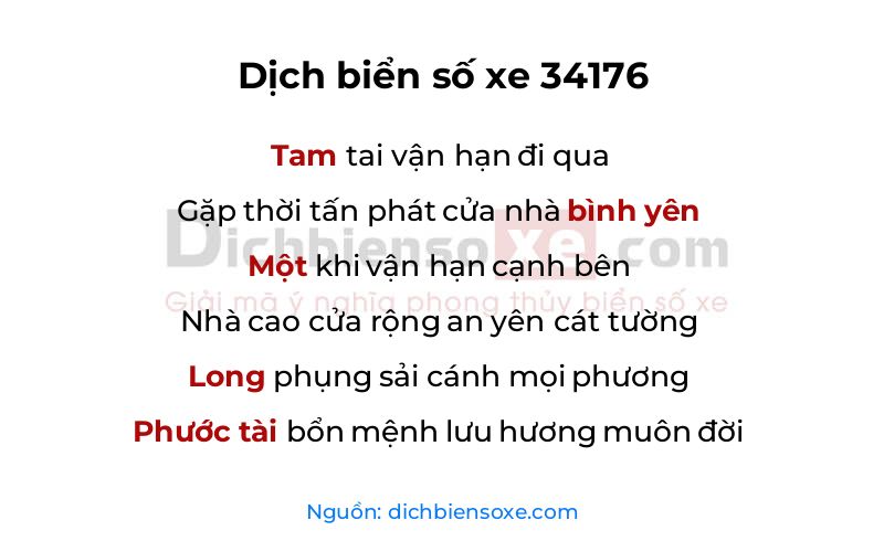 Dịch thơ biển số 34176