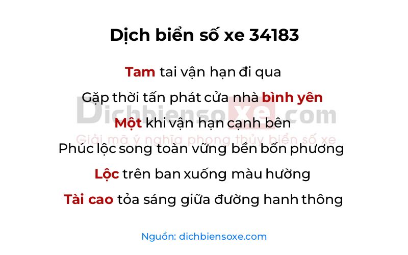 Dịch thơ biển số 34183