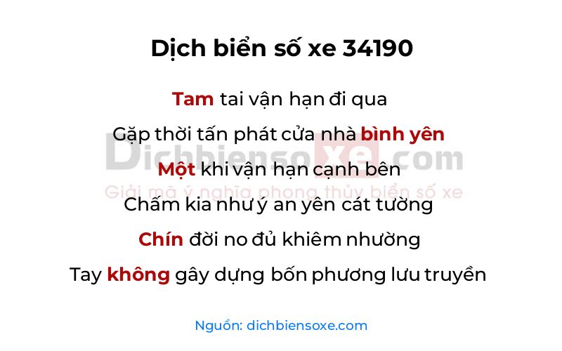 Dịch thơ biển số 34190