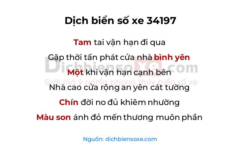 Dịch thơ biển số 34197